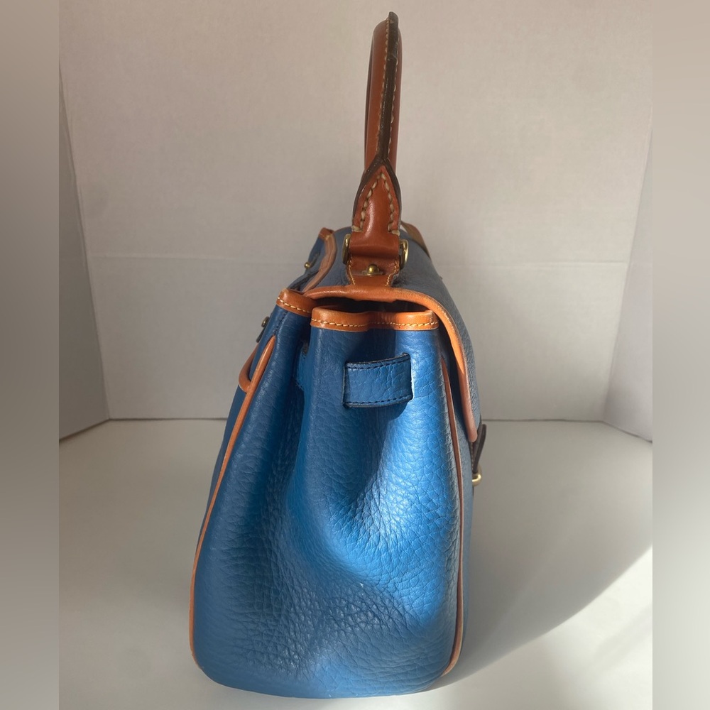 Vintage Dooney & Bourke French Blue and Tan Satchel - Rare - Picture 5 of 8